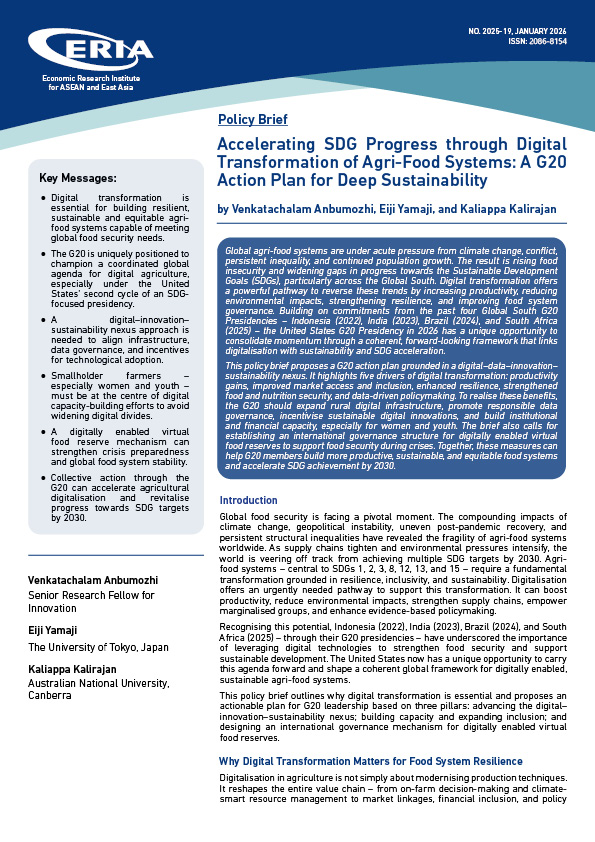 Accelerating SDG Progress through Digital Transformation of Agri-Food Systems: A G20 Action Plan for Deep Sustainability